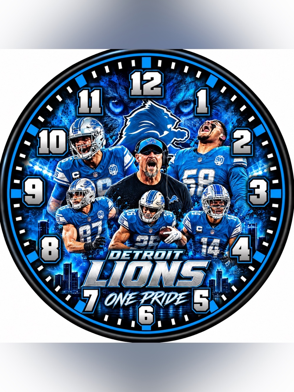 Detroit Lions Blue Wall Clock - One Pride Decor